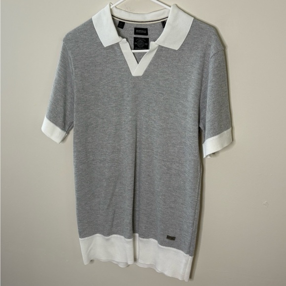 Buffalo David Bitton Gray and White Polo Shirt - Picture 3 of 8